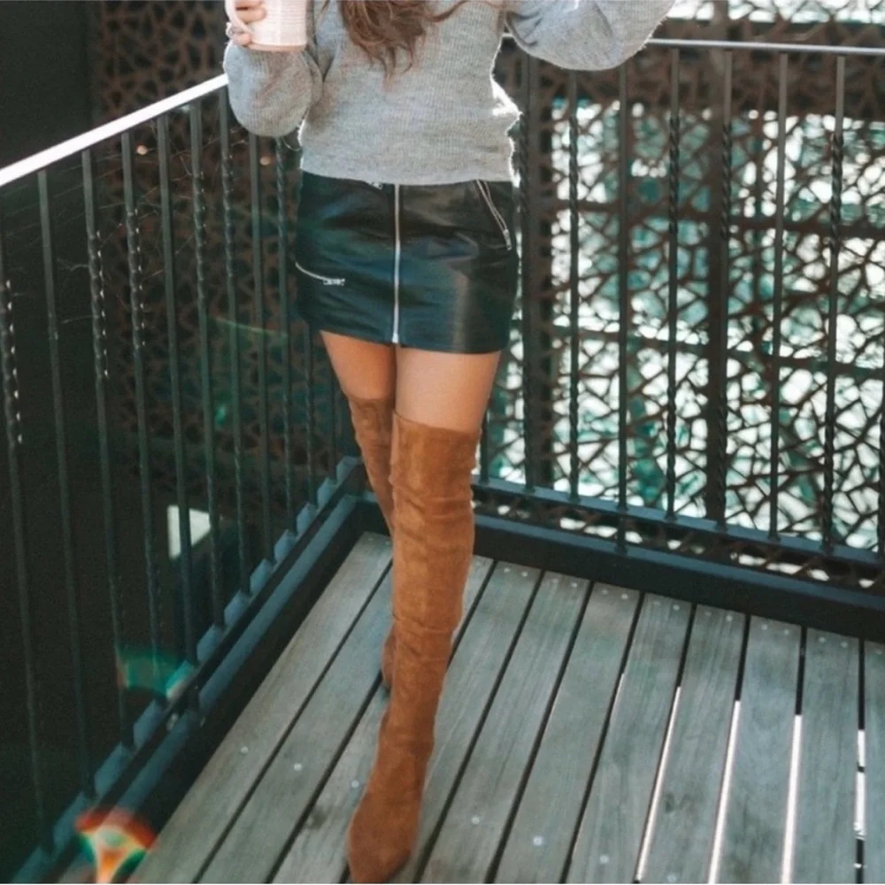 Marlo Tan Over-the-Knee Suede Boot